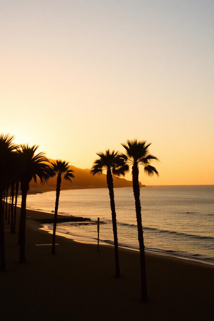 Marbella beach at golden hour
